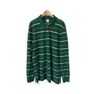 Brooks Brothers Mens XXL Green Long Sleeve Polo Shirt Casual Preppy Golf Top